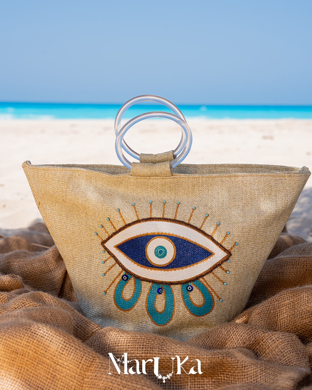 yellow mint Beach Bags