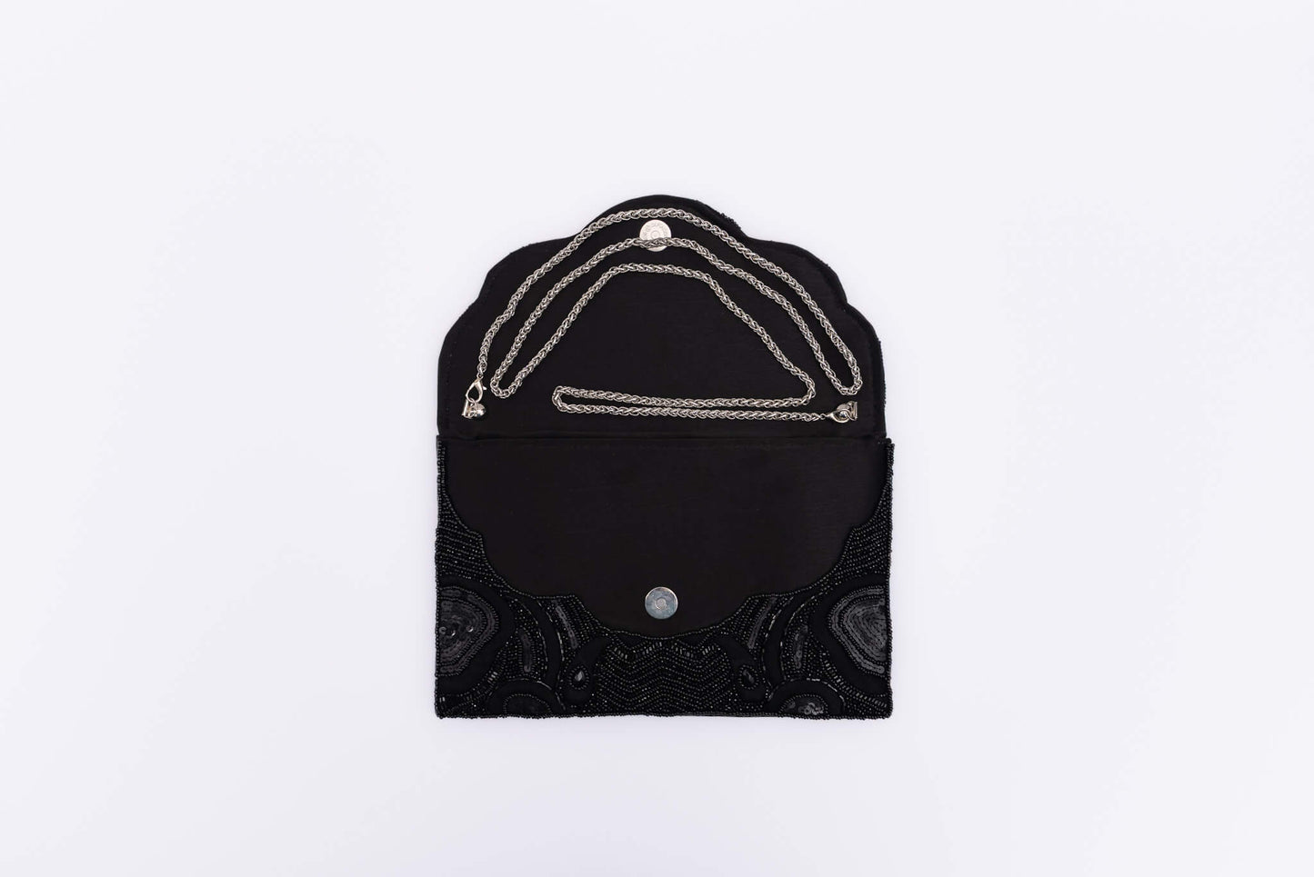 Black hand beaded bag
