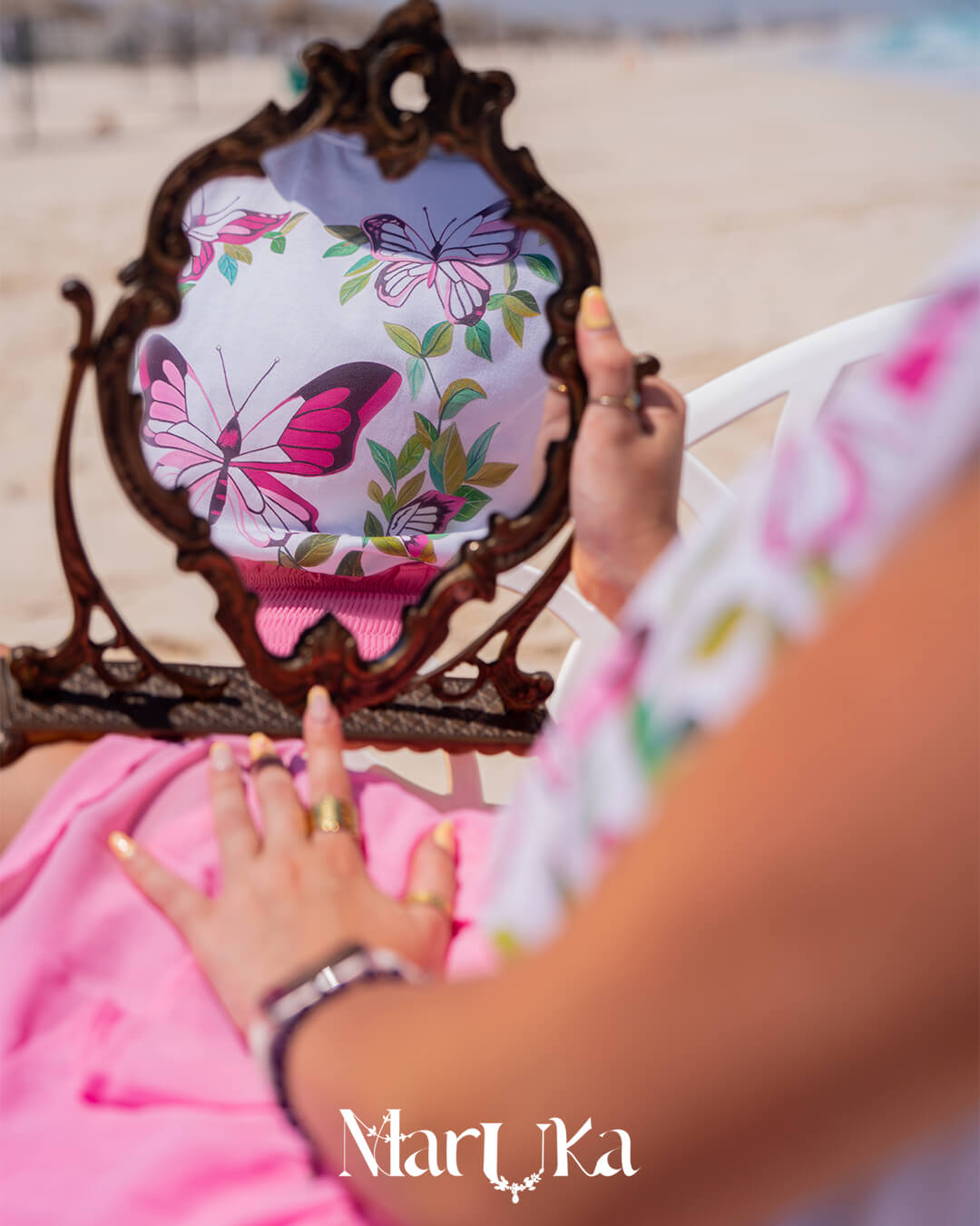 Pink butterfly shirt