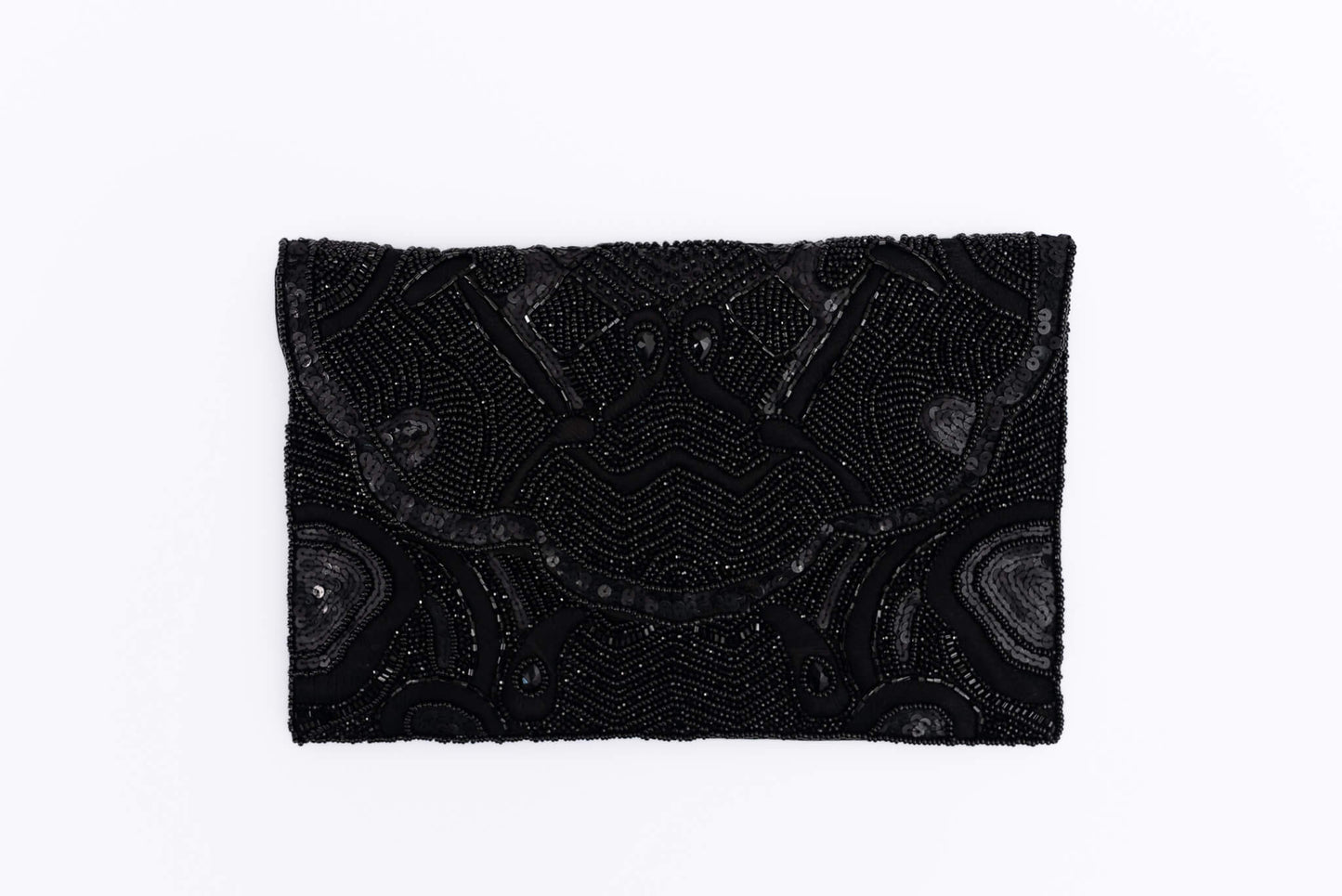 Black hand beaded bag