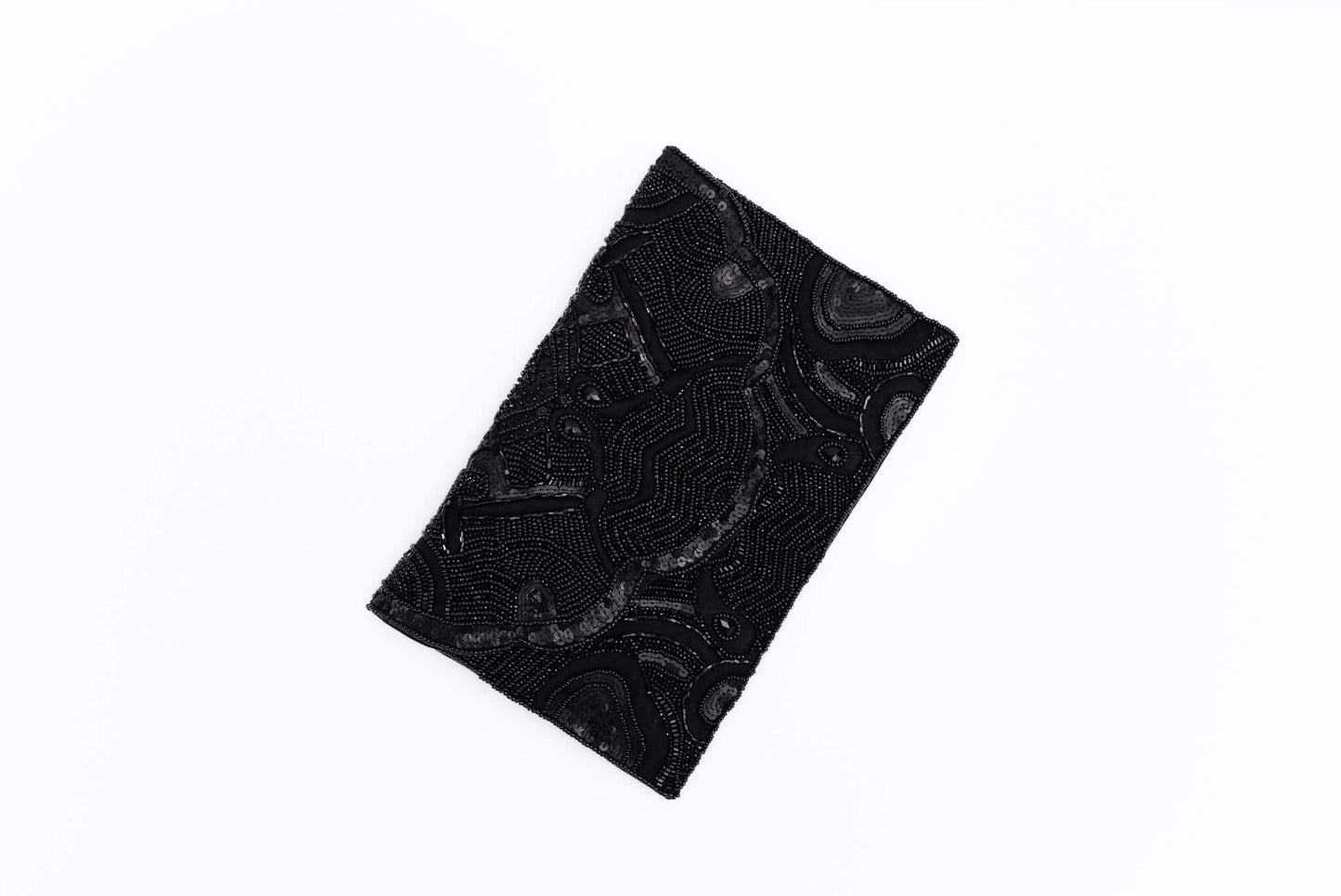 Black hand beaded bag