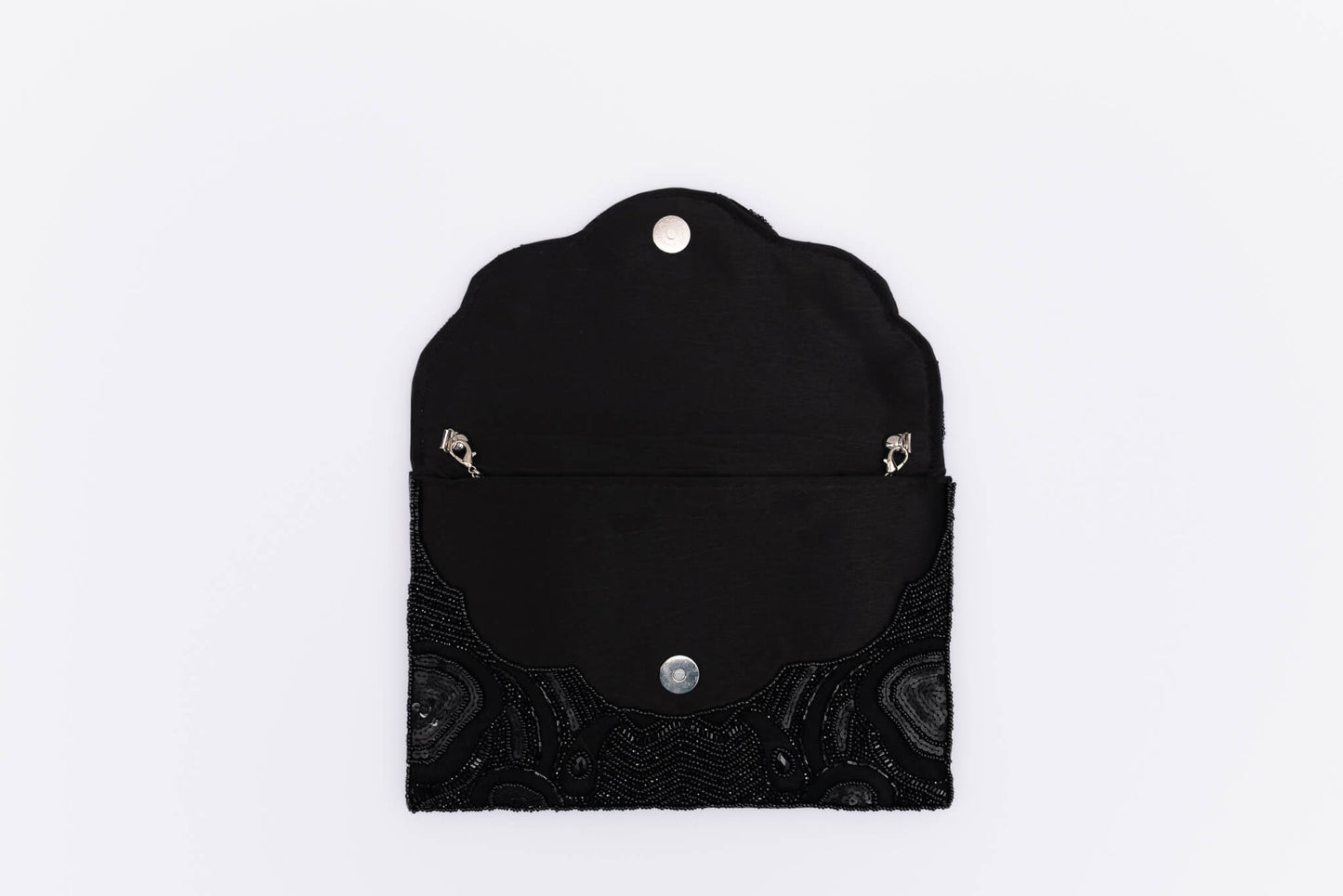 Black hand beaded bag