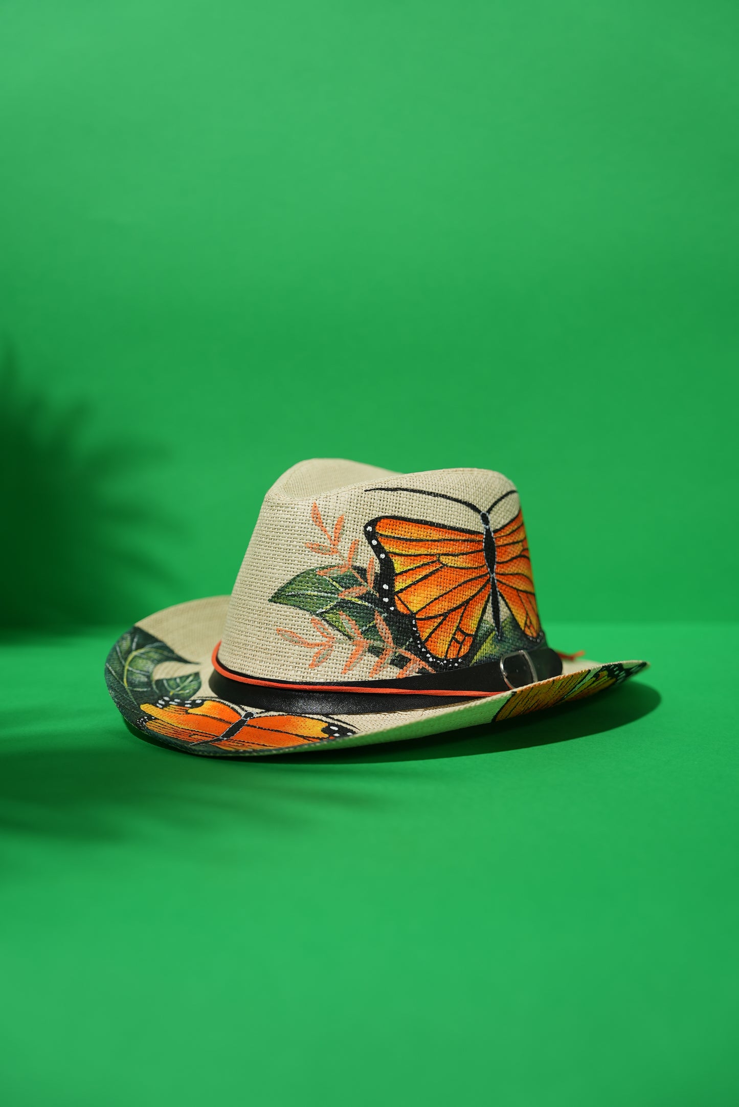 orange butterfly cowboy hat