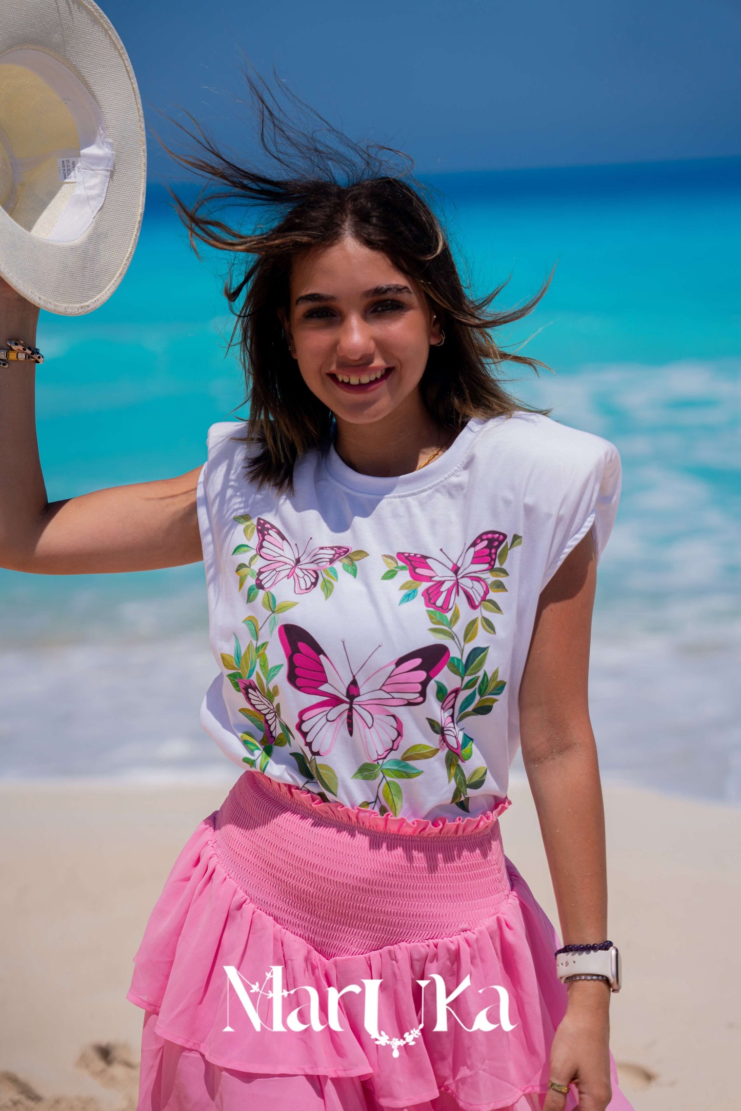 pink butterfly shirt